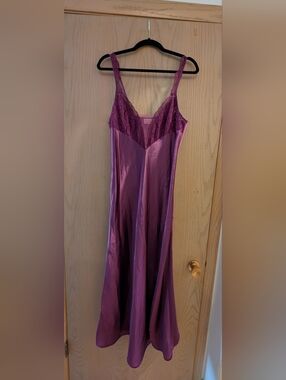 Victoria's Secret Purple Lace Trim Slip Dress - Women Intimates